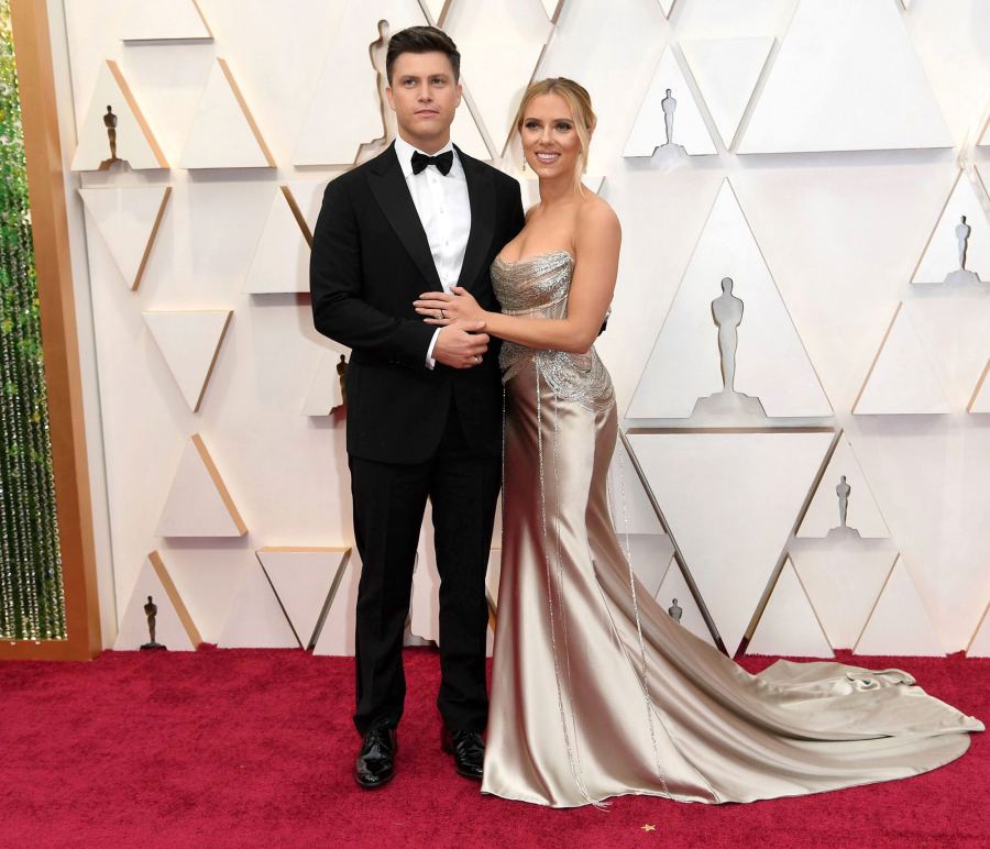 Colin Jost and Scarlett Johansson Couples PDA Academy Awards Oscars 2020