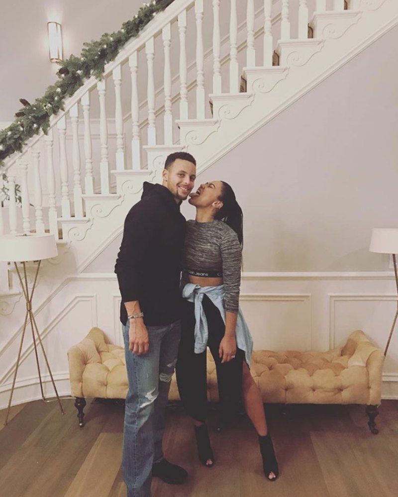 Dec 2016 Kiss Ayesha Curry and Stephen Curry