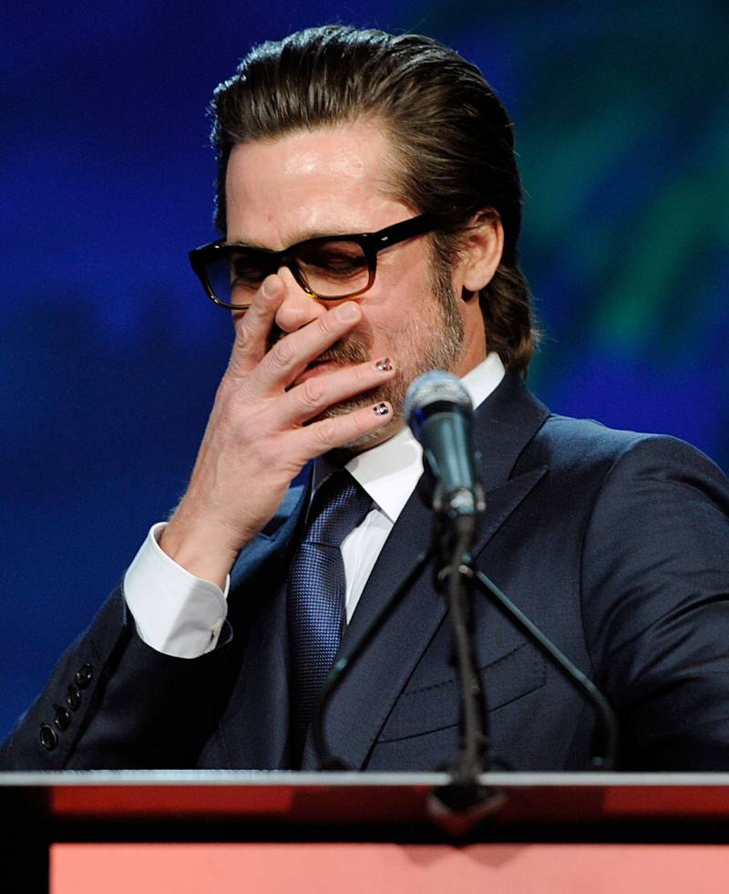 Hollywood Men Wearing Nail Polish - Brad Pitt