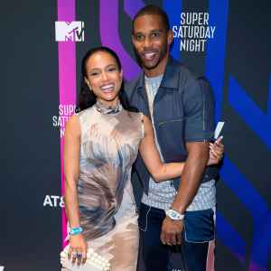 Karrueche Tran and Victor Cruz AT&T TV Super Saturday Night