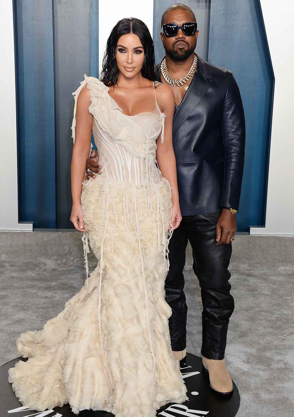 Kim Kardashian and Kanye West at Vanity Fair's 2020 Oscar Party