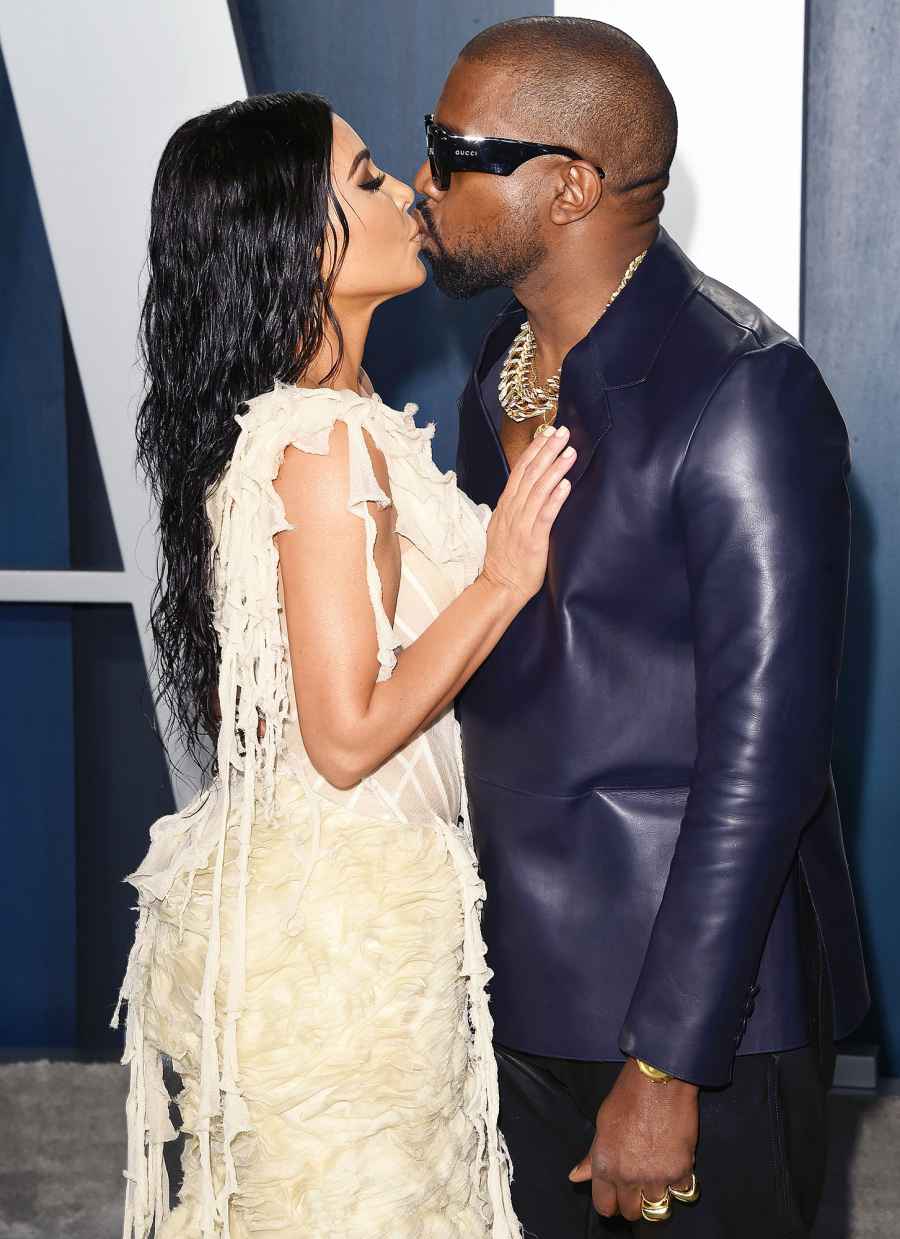 Kim Kardashian West and Kanye West Kissing Afterparties Oscars 2020