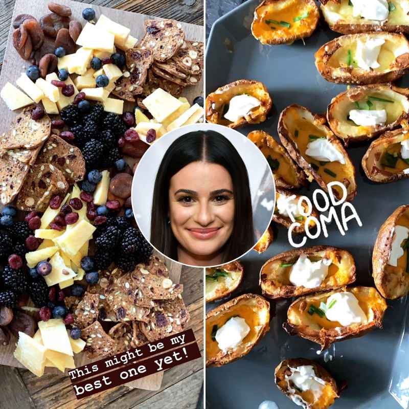 Lea Michele Cheese Platter and Potato Skins Stars Share What They Ate on Super Bowl Sunday 2020