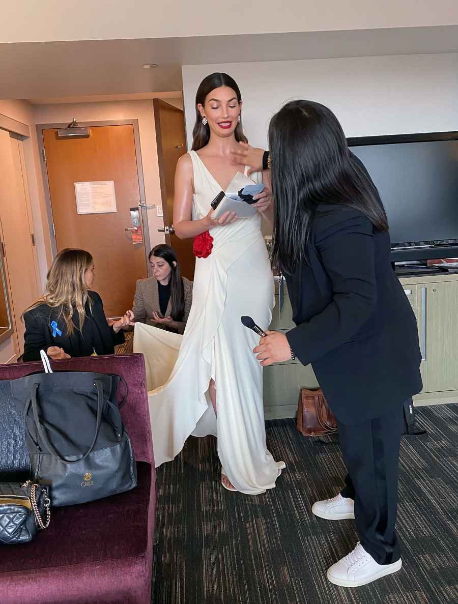 Lily Aldridge Oscars 2020 Look BTS