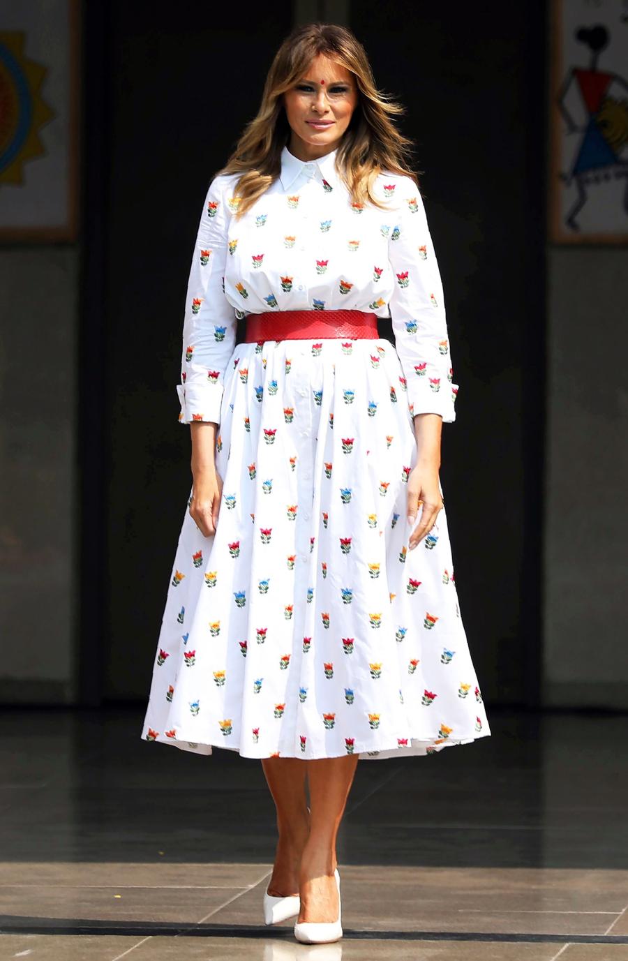 Melania Trump Embroidered Dress February 25, 2020