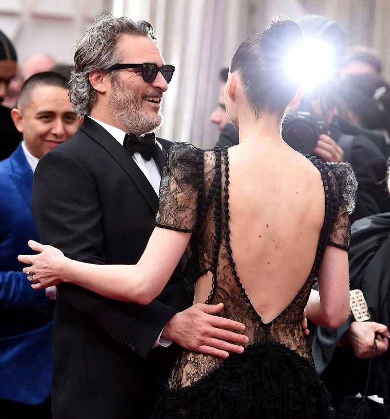 Joaquin Phoenix and Rooney Mara Oscars 2020 PDA