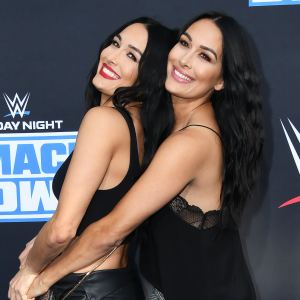 Pregnant Nikki Bella and Brie Bella Compare Baby Bumps in Tight Dresses 2