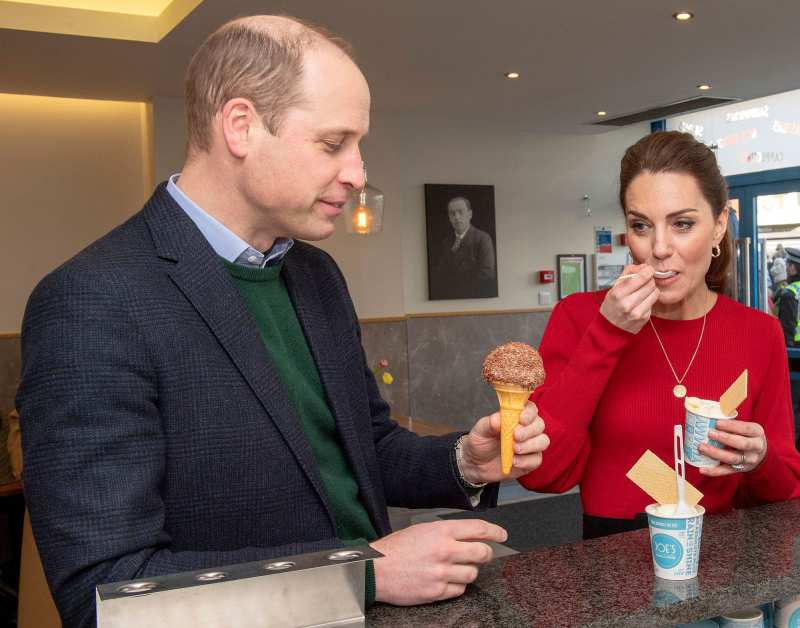 Prince William and Catherine Duchess of Cambridge Kate Middleton Eat Ice Cream
