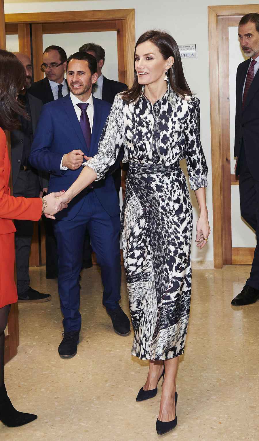 Queen Letizia Animal Print Dress February 6, 2020