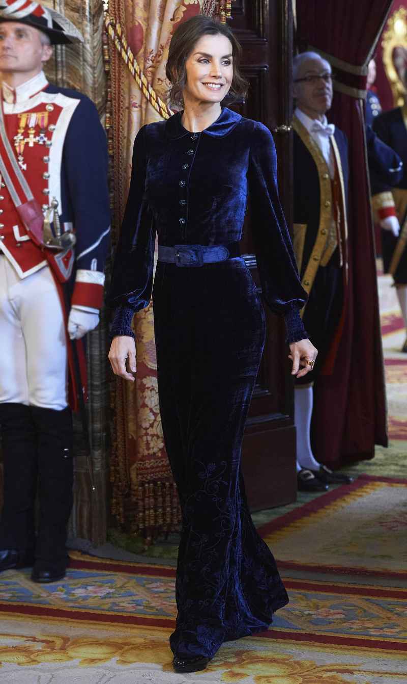Queen Letizia Velvet Dress February 5, 2020
