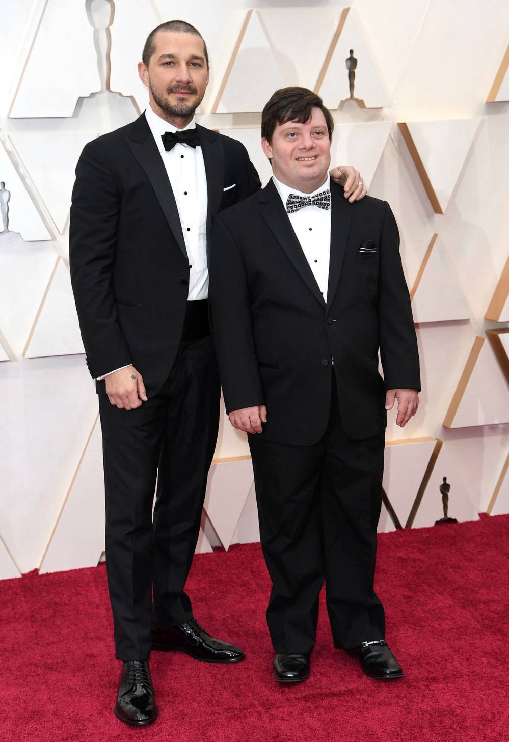 Shia LaBeouf and Zack Gottsagen Red Carpet Oscars 2020