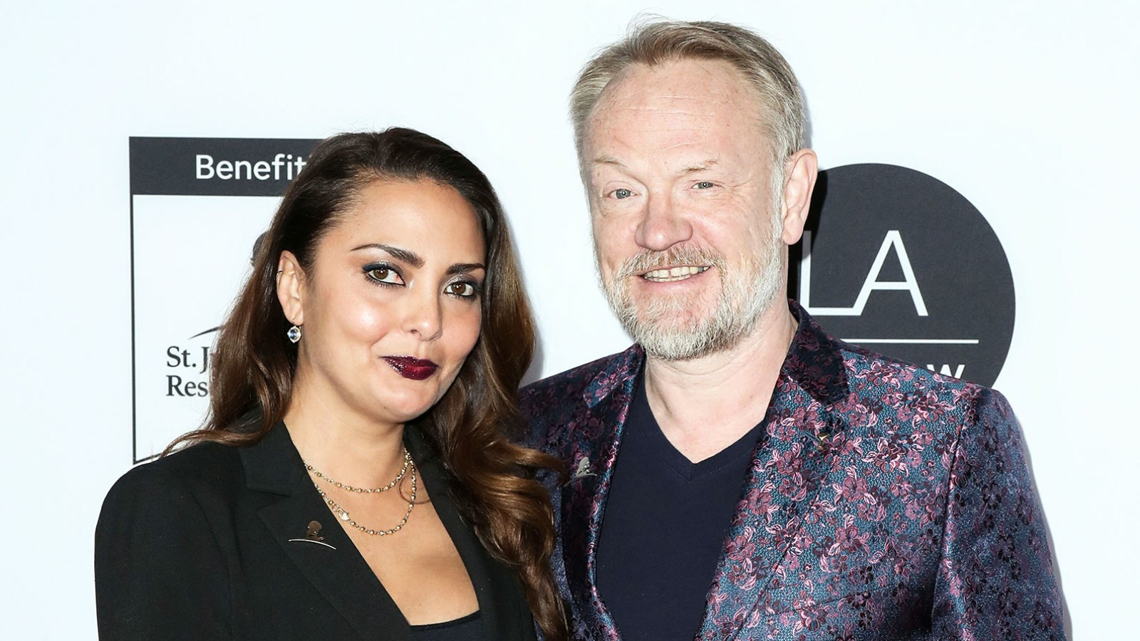 Allegra Riggio and Jared Harris attend the Los Angeles Art Show Opening Night Gala The Crowns Jared Harris Confirms Show Never Planned to Cover Prince Harry and Meghan Markle