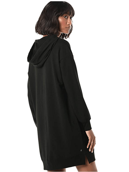 The Drop Women's Iona Long-Sleeve Hooded Mini Sweatshirt Dress (Black)