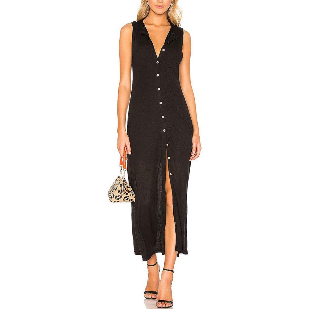 CMZ2005 Button Down Bodycon Dress
