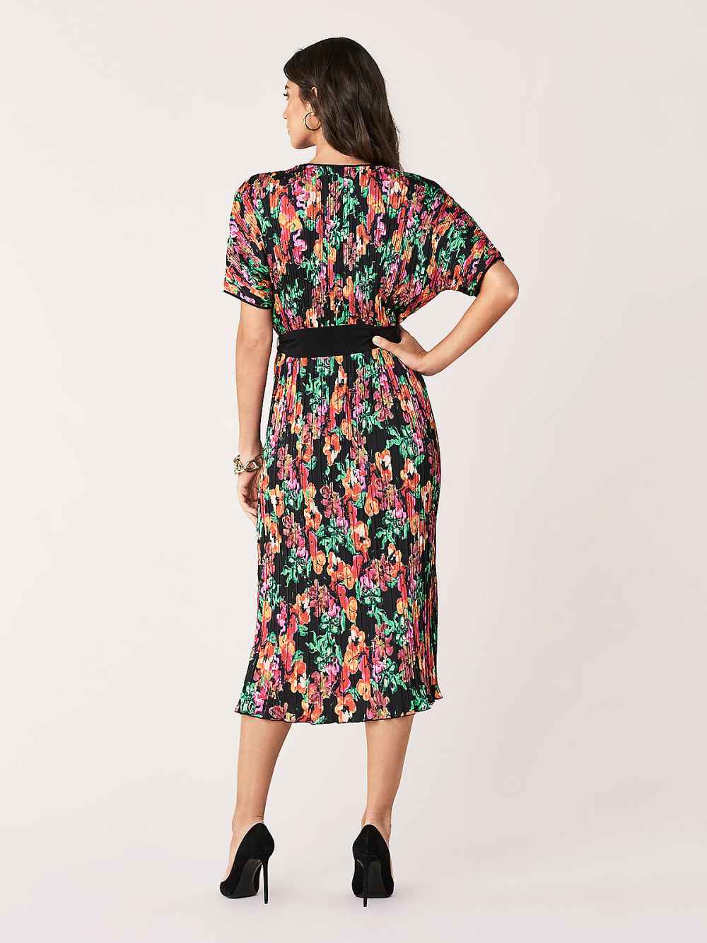Autumn Pleated Poly-Blend Dress