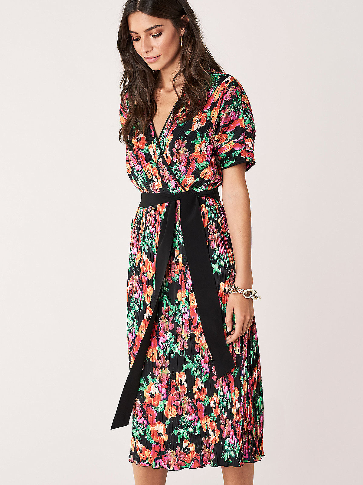 DVF Autumn Pleated Poly-Blend Dress Is Nearly 60% Off | Us Weekly