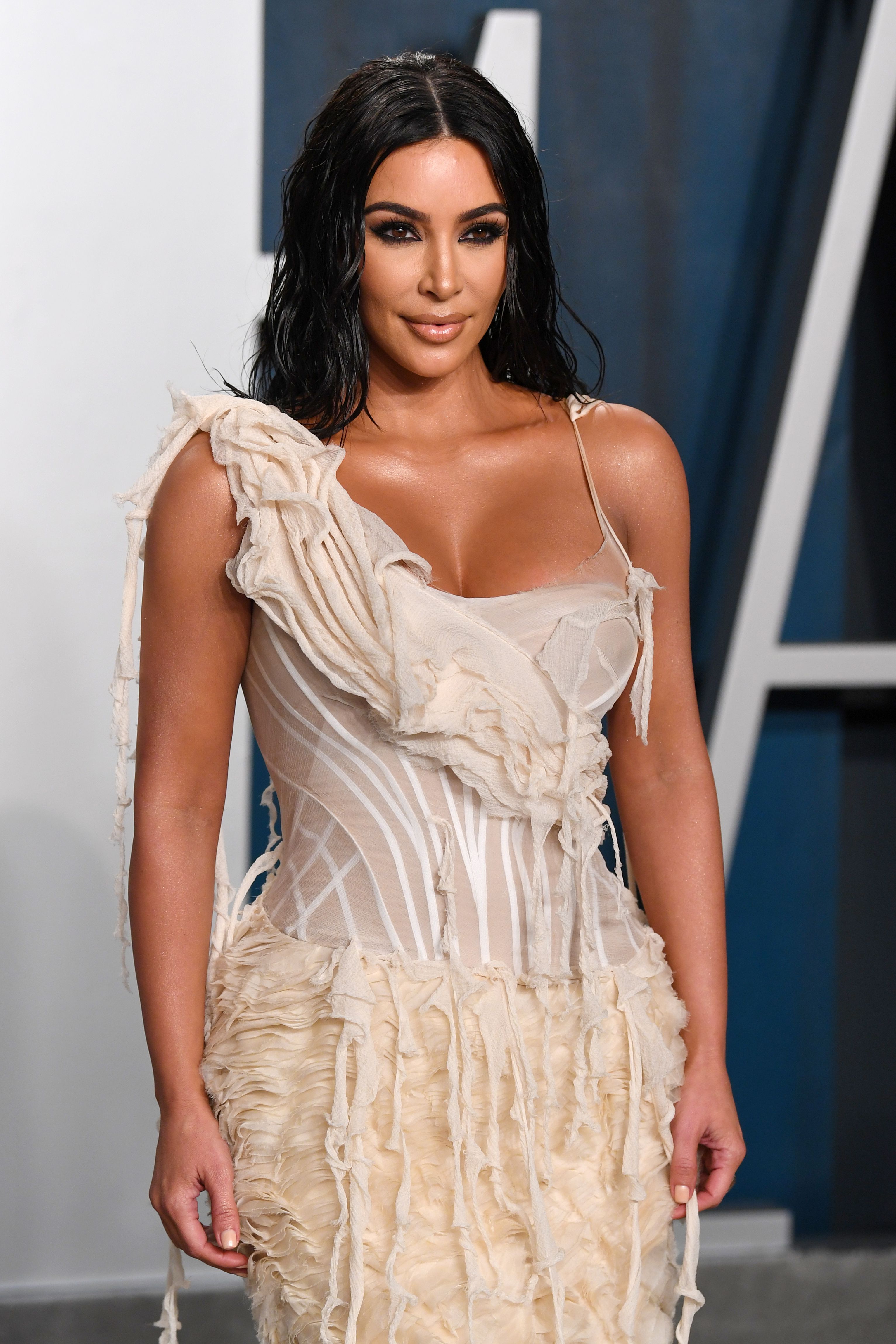Kim Kardashian West at the 2020 Vanity Fair Oscar Party in Los Angeles.