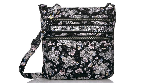 Vera Bradley Signature Cotton Triple Zip Hipster Crossbody Purse