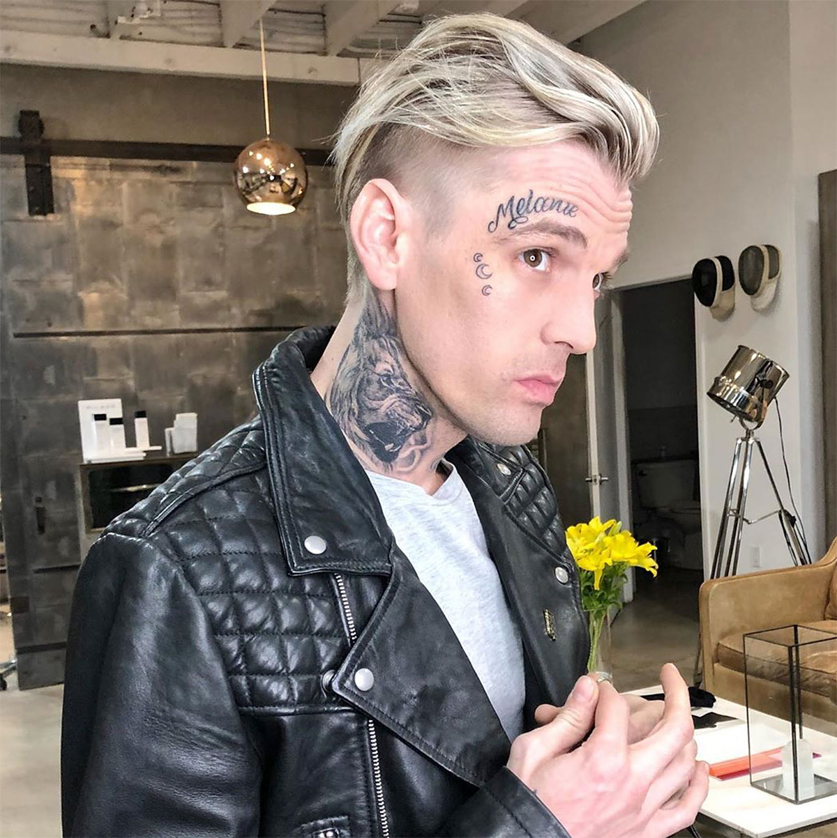Aaron Carter Gets Face Tattoo Dedicated to Girlfriend Melanie: Pics