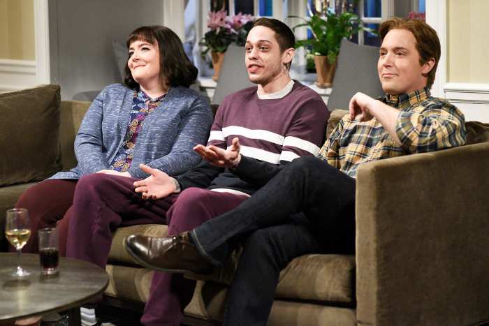 Aidy Bryant Pete Davidson and Beck Bennett on Saturday Night Live Pete Davidson Skips Saturday Night Live Party After Slamming the Show