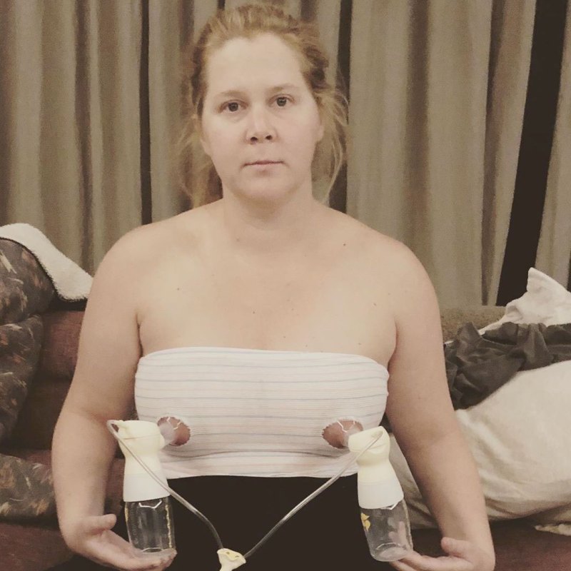 Amy Schumer Instagram Celebrity Moms Pumping Breast Milk