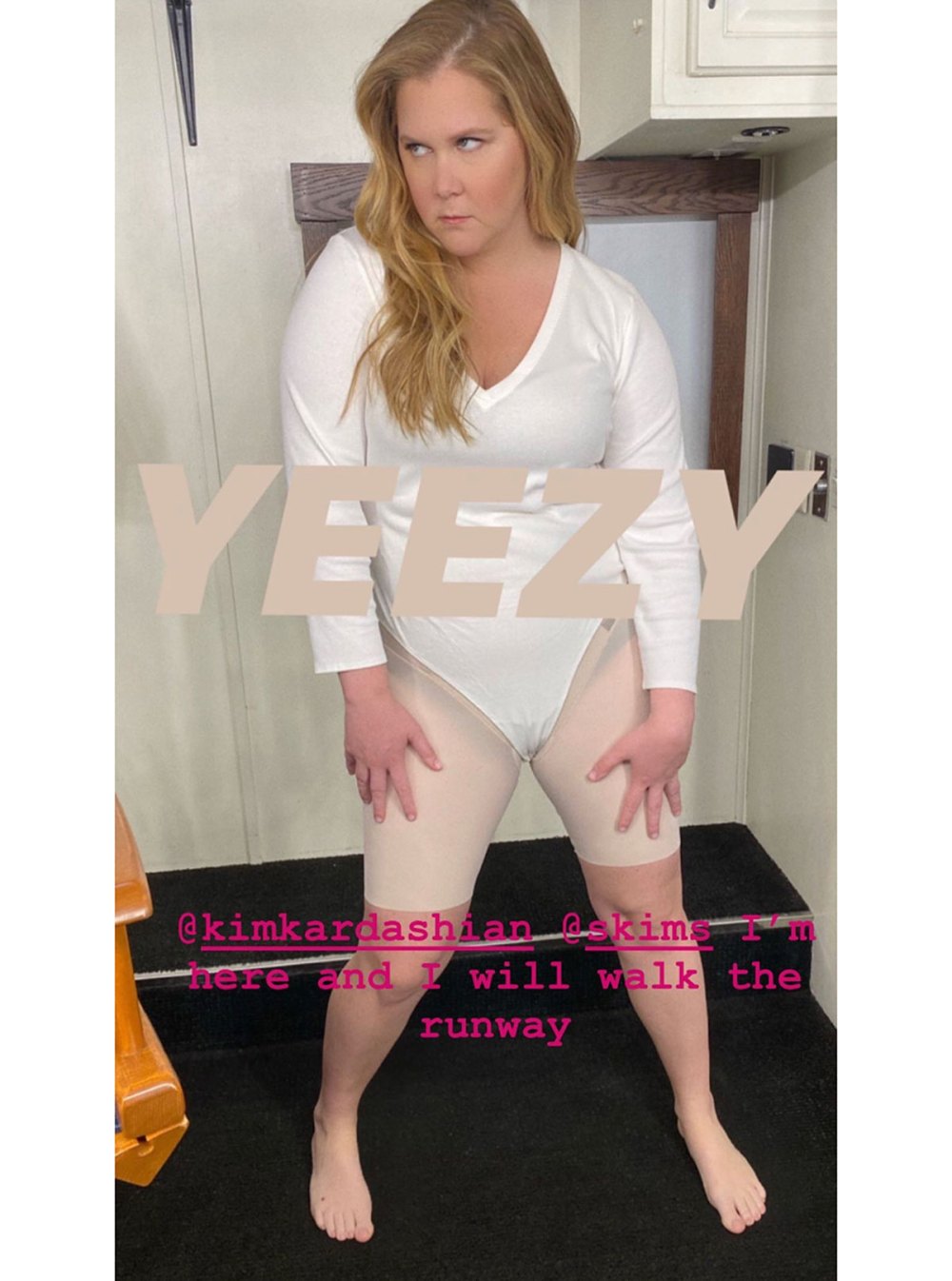 Amy Schumer Wears Skims and Yeezy Season Eight