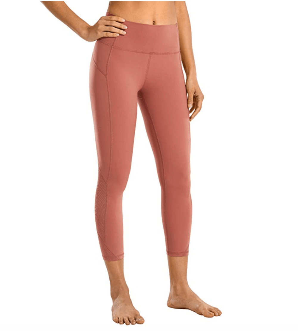 CRZ YOGA Women's Yoga Capri Tights (Burnt Sugar)