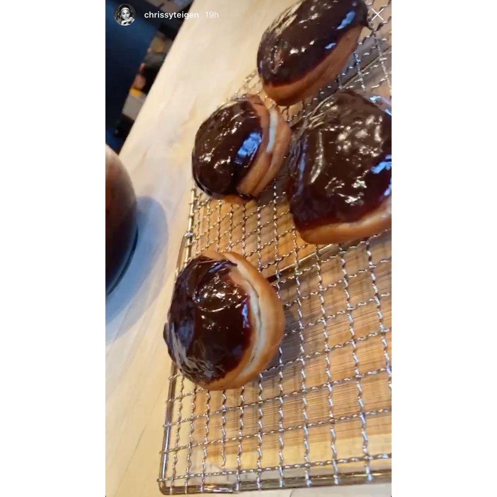 Chrissy Teigen Drunkenly Glazes Homemade Doughnuts