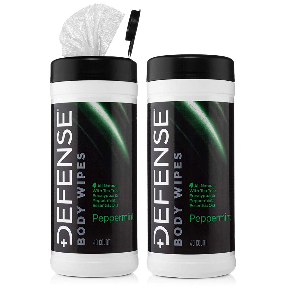 Defense Soap Peppermint Body Wipes 40 Count (Pack of 2)