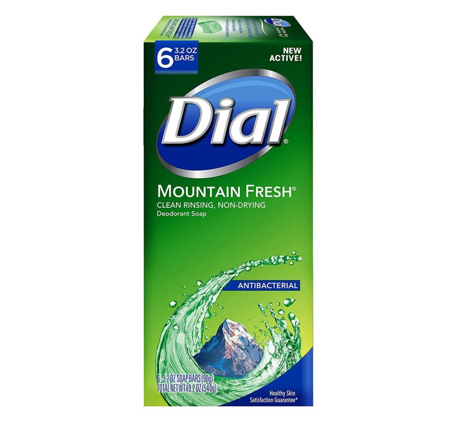 Dial Antibacterial Bar Soap, Mountain Fresh, 3.2 Ounce, 6 Bars