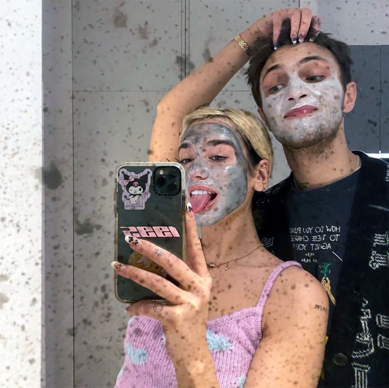 Dua Lipa and Anwar Hadid Face Masks Instagram