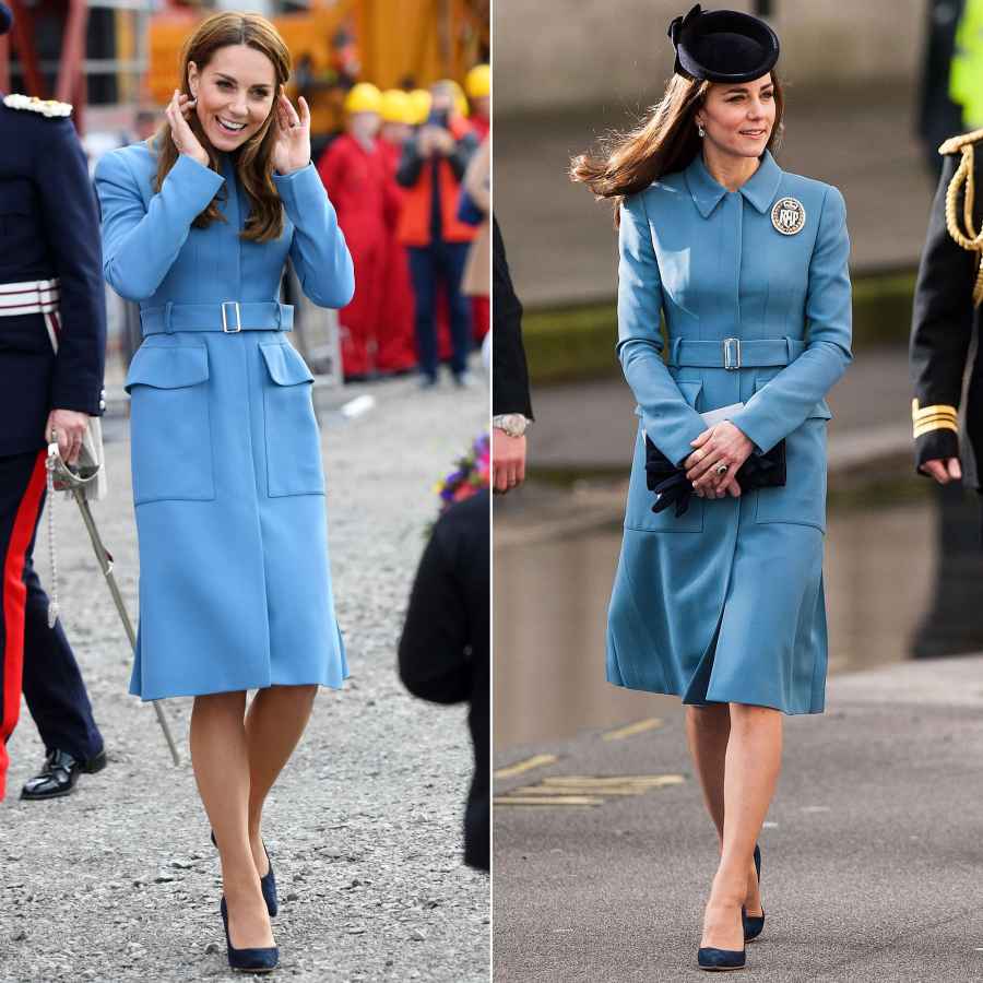 Duchess Kate Middleton's Style Rewears - Blue Alexander McQueen Coat