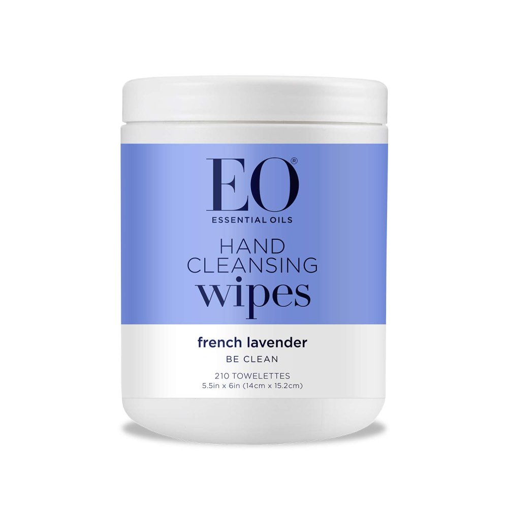 EO Essential Oils Hand Cleansing Natural Fiber Wipes (French Lavender)
