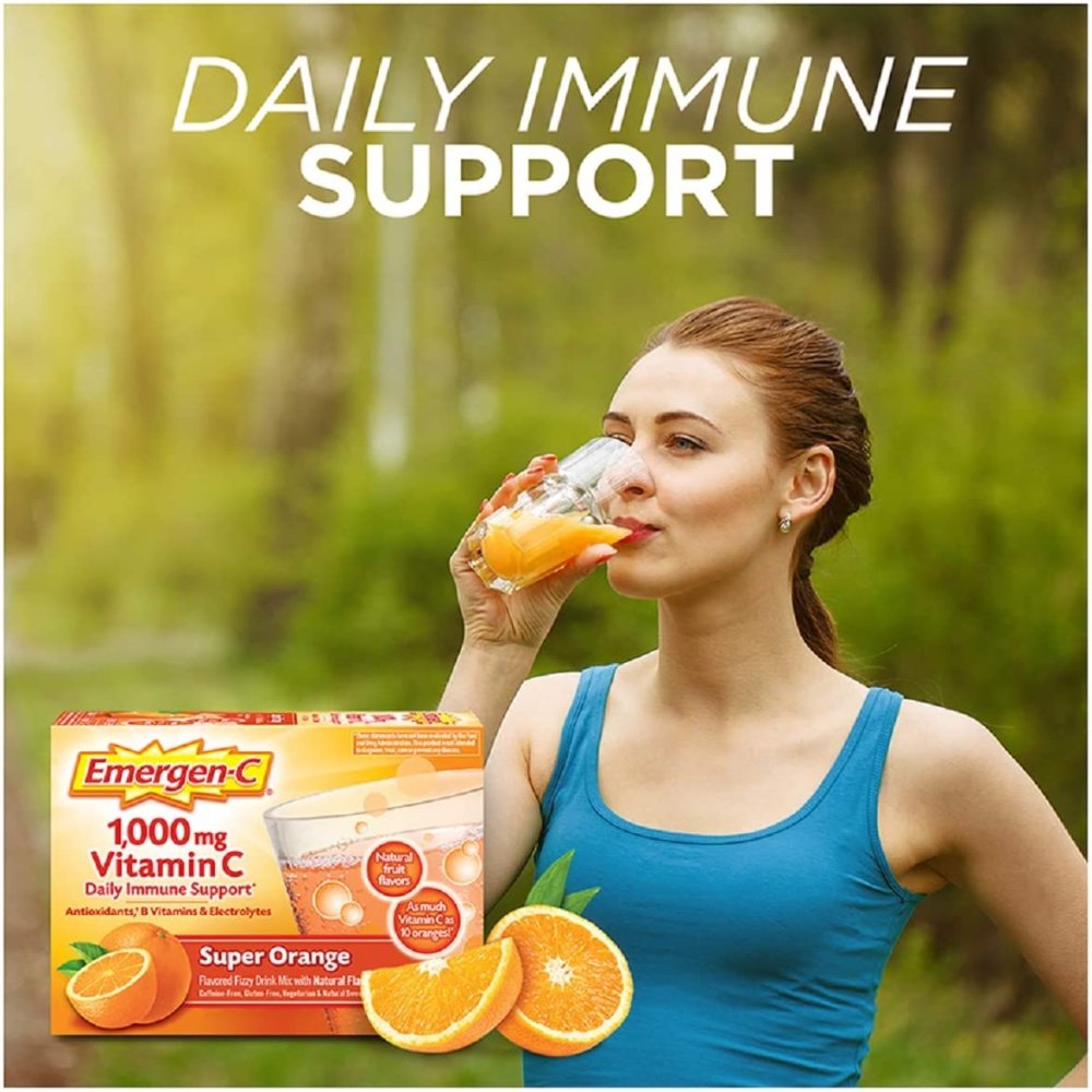 Emergen-C Vitamin C 1000mg Powder (60 Count Super Orange Flavor)