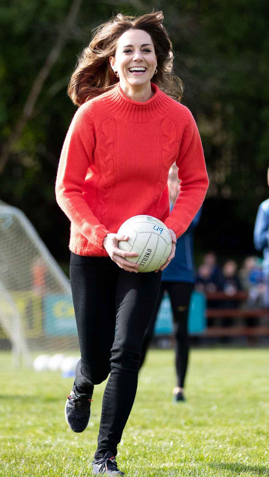 Kate Middleton Ireland Tour Red Sweater Soccer Football