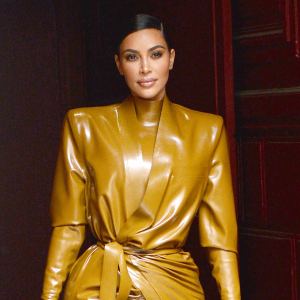 Kim Kardashian Latex PFW Outfit
