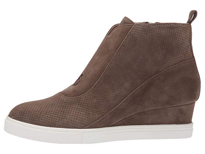 LINEA Paolo Anna Wedge Sneaker (Dark Olive Suede)