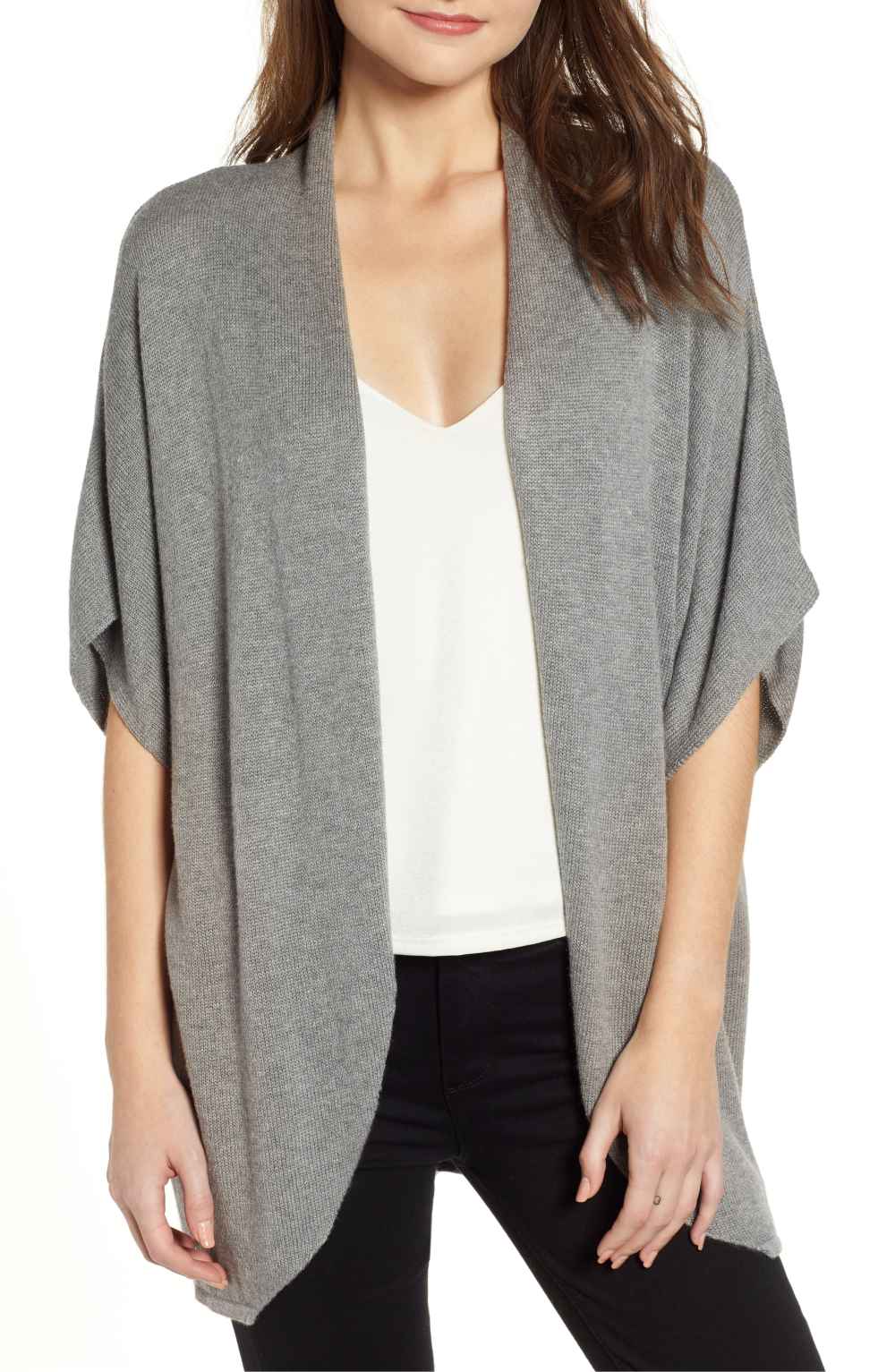 Leith Dolman Sleeve Cardigan (Grey Cloud Heather)