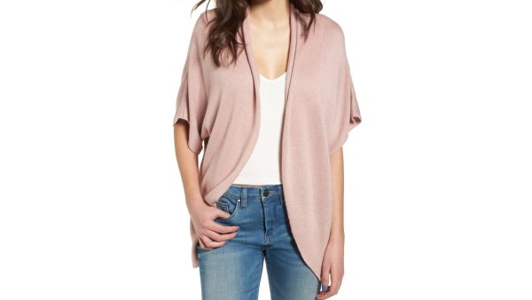Leith Dolman Sleeve Cardigan (Pink Adobe)