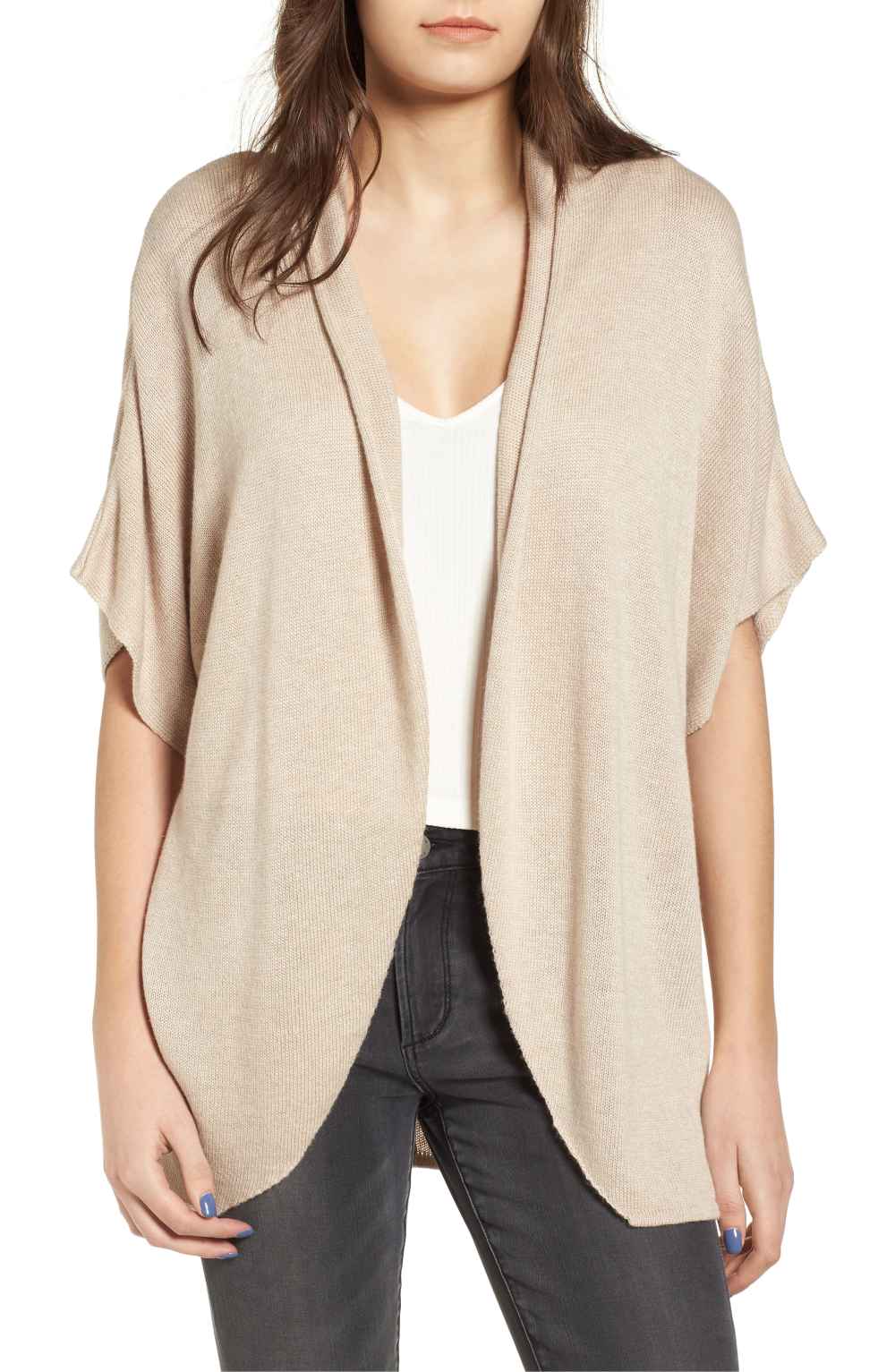 Leith Dolman Sleeve Cardigan (Tan Etherea Heather)