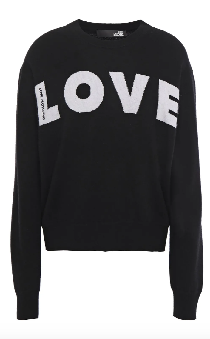 Love Moschino Intarsia-knit Sweater (Black)