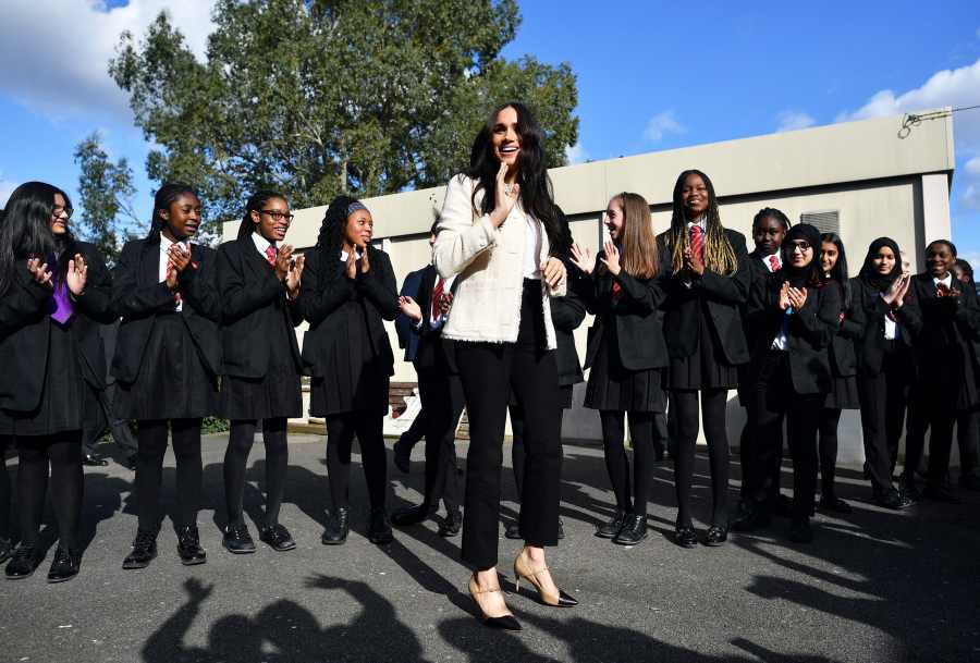 Meghan Markle Makes Surprise Solo Appearance at London High School for International Women's Day
