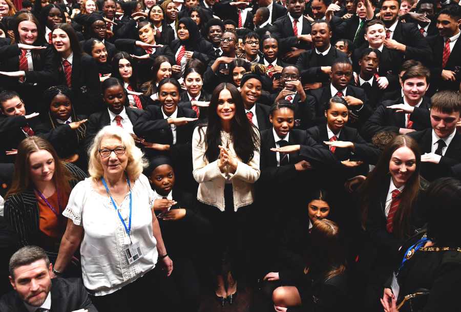 Meghan Markle Makes Surprise Solo Appearance at London High School for International Women's Day