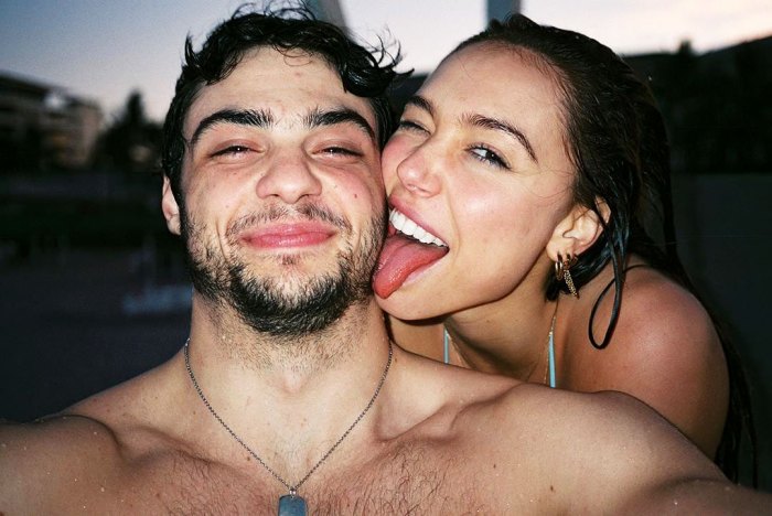 Noah Centineo Alexis Ren Touchy Feely Cozy During Night Out