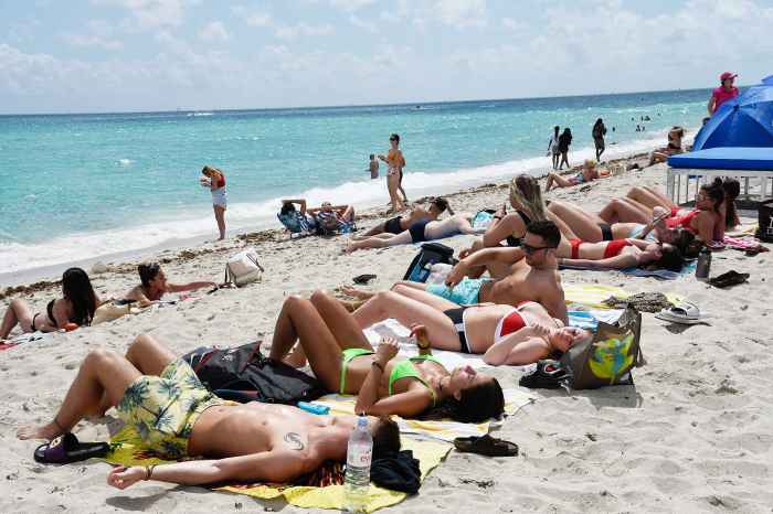 People on Miami Beach on During the Coronavirus Scare
