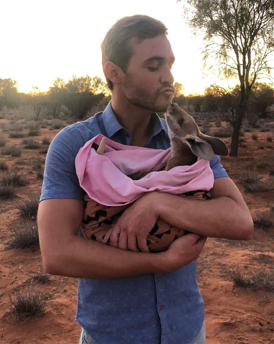 Peter Weber Plays With Baby Kangaroos in $195 Linen Shirt