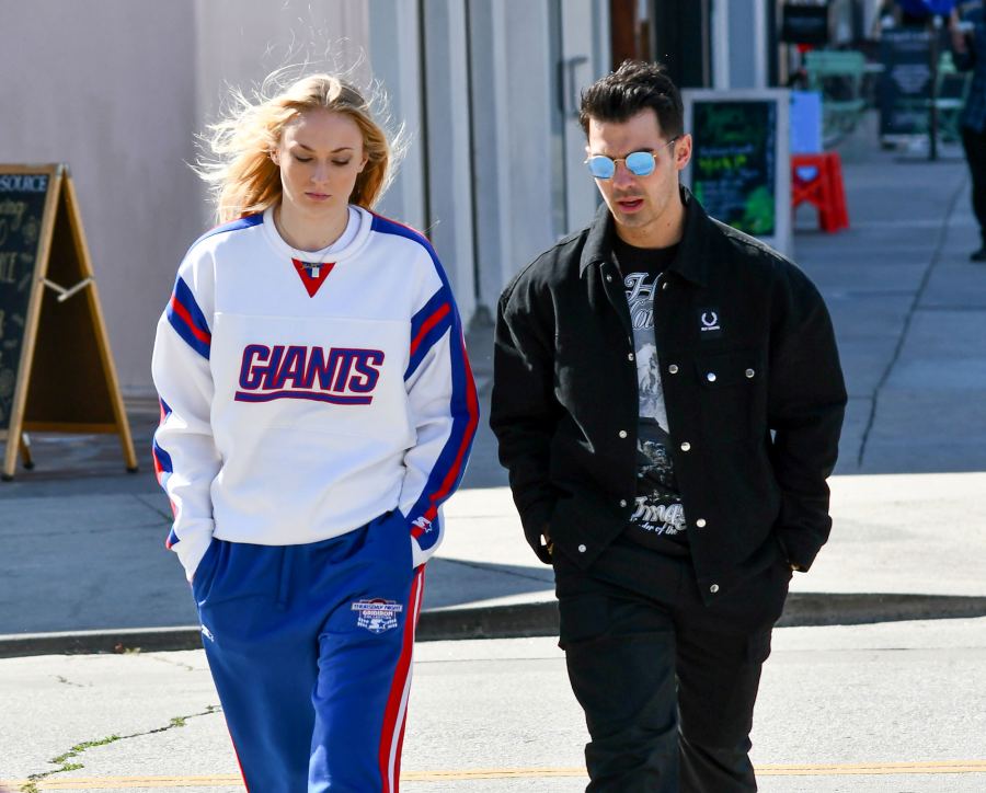 Pregnant Sophie Turner and Joe Jonas Shop at Kids Store New York Giants Sweater