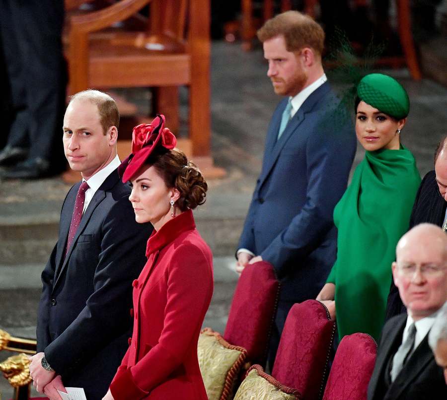Prince William and Duchess Kate Seemingly Ignore Prince Harry and Meghan Markle at Commonwealth Service