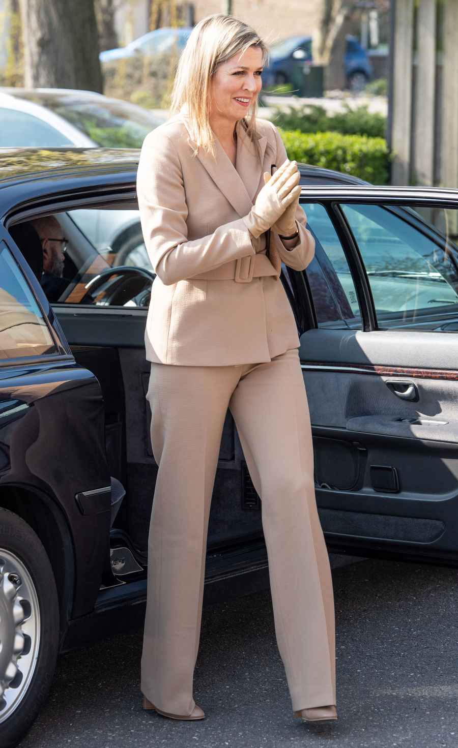 Queen Maxima Tan Pantsuit March 27, 2020