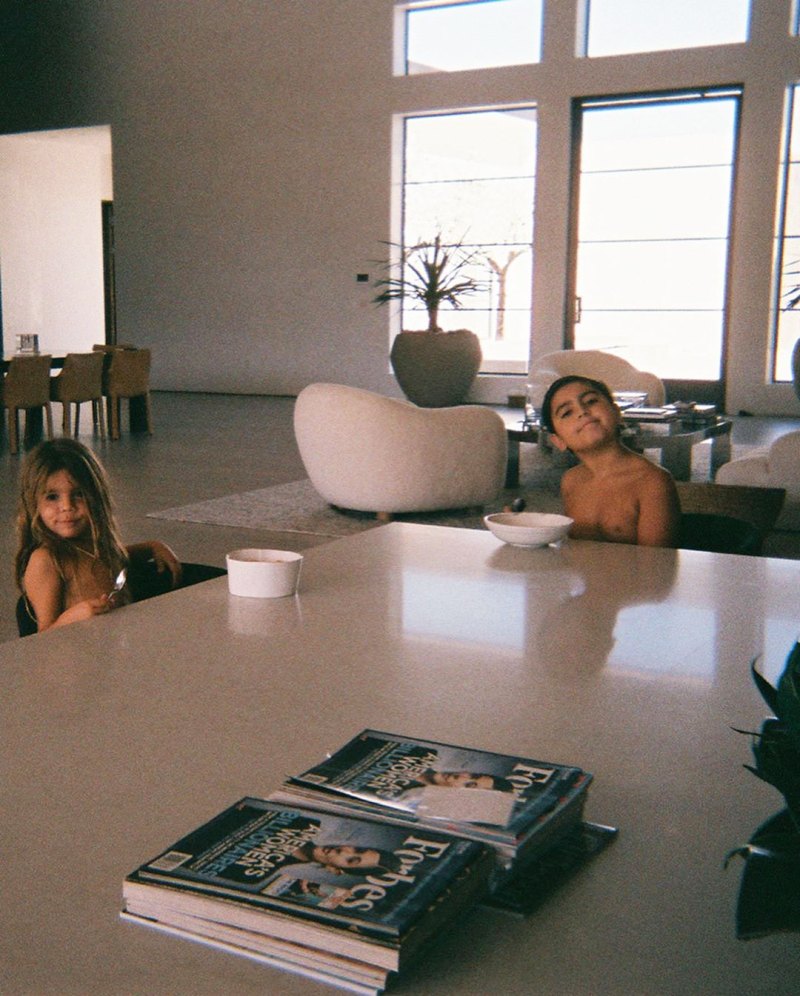 Reign Disick and Mason Disick Eating Breakfast